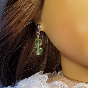Green Big Beaded Earring Dangles for American Girl dolls and other 18 inch dolls, Doll Jewelry, Doll Earrings