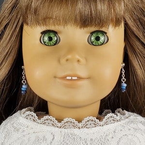 Blue Beaded Earring Dangles for American Girl dolls and other 18 inch dolls, Doll Jewelry, Doll Earrings, Blue Beaded Earring Dangles