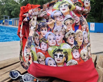 Bolsa tote gigante de "Se ha escrito un crimen". Resistente, hecha a mano y exclusiva de ThatAgnes.