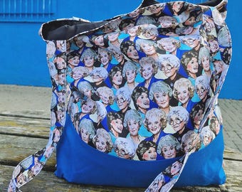 ¡Reserva ya! Bolso tote gigante de Las Chicas de Oro. Resistente, hecho a mano y exclusivo de ThatAgnes.