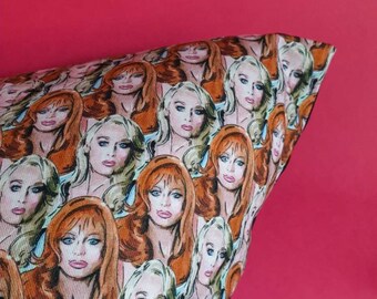 SOLO FUNDAS - Cojín ilustrado y hecho a mano de "La muerte le sienta bien", con Goldie Hawn y Meryl Streep