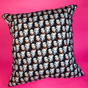 SMALL Whatever Happened to Baby Jane illustrated handmade cushion