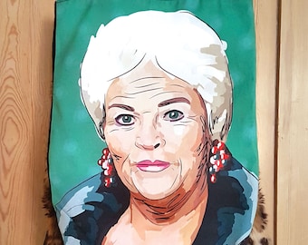 Bolso tote Pat Butcher con forro de lunares. Resistente, hecho a mano y exclusivo de ThatAgnes.