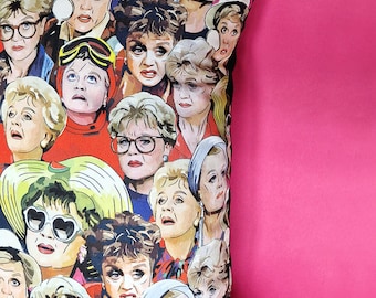 Small Murder She Wrote illustrated and handmade cushion