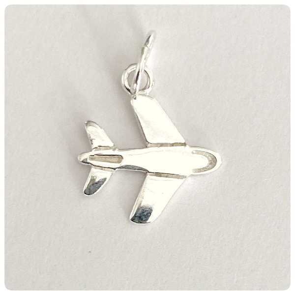 11mm Sterling Silver Airplane Charm - Aeroplane Charm - Silver Plane Charm - Airplane Charm - Plane Charm