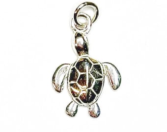 16mm Sterling Silver Turtle Charm - Silver Animal Charm - Silver Turtle Charm - Sterling Silver Animal Charm - Turtle Charm