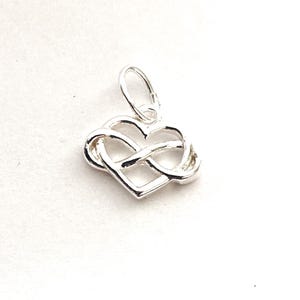 Sterling Silver Infinity Heart Charm 11mm - Infinity Charm - Silver Heart Charm - 925 Infinity Charm - Silver Infinity Pendant - 925 Heart