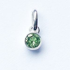 Swarovski Crystal Peridot Charm 4-5mm - Bezel Set Crystal Peridot Charm - August Birthstone Charm - Peridot Birthstone Charm