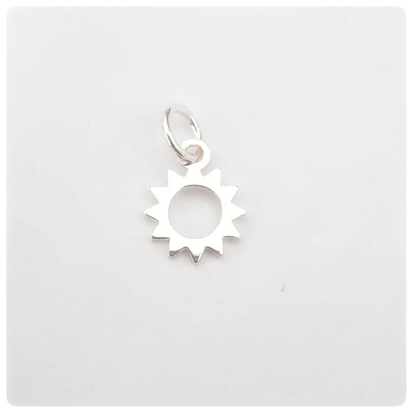 8mm Sterling Silver Sun Charm - Sun Charm - Sterling Silver Sun Charm - Silver Sun Charm - Sun Pendant - Silver Sun Pendant