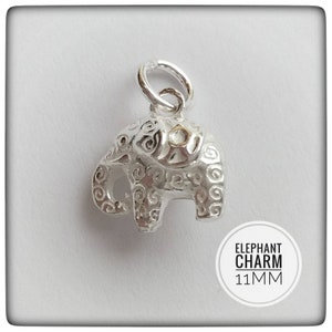 Sterling Silver Elephant Charm 11mm