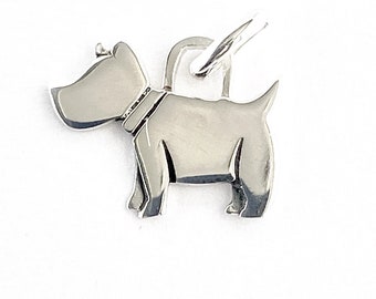 Sterling Silver Scottie Dog Charm 16mm