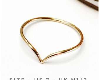 Gold Filled Chevron Stacking Ring - US 7 - UK N1/2 - Gold Filled Stacking Ring - Stacking Ring - Minimalist Stacking Ring
