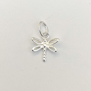 Sterling Silver Dragonfly Charm 10mm - Silver Pendant - Silver Dragonfly Pendant - Sterling Silver Pendant - Dragonfly Pendant