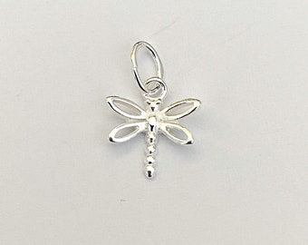 Sterling Silver Dragonfly Charm 10mm - Silver Pendant - Silver Dragonfly Pendant - Sterling Silver Pendant - Dragonfly Pendant