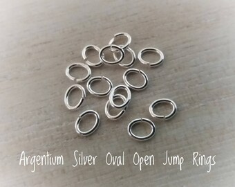 PK 10 - 5mm x 4mm Argentium Oval Jump Rings - Argentium Jump Rings - Oval Jump Rings