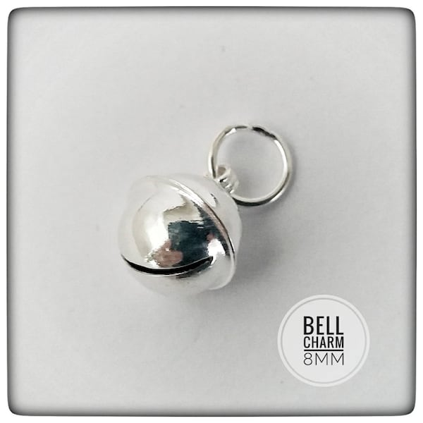 8mm Sterling Silver Bell Charm - Silver Bell Charm - Silver Bell Charm - Sterling Silver Bell Charm - Bell Charm - Bell