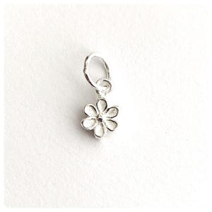5mm Sterling Silver Small Flower Charm - Small Flower Charm - Silver Daisy Charm - 925 Flower Charm - Silver Flower Charm - Sterling Flower