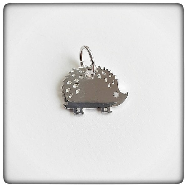 12mm Sterling Silver Hedgehog Charm - Silver Hedgehog Charm - Sterling Silver Hedgehog Charm - Hedgehog Charm - Hedgehog Pendant