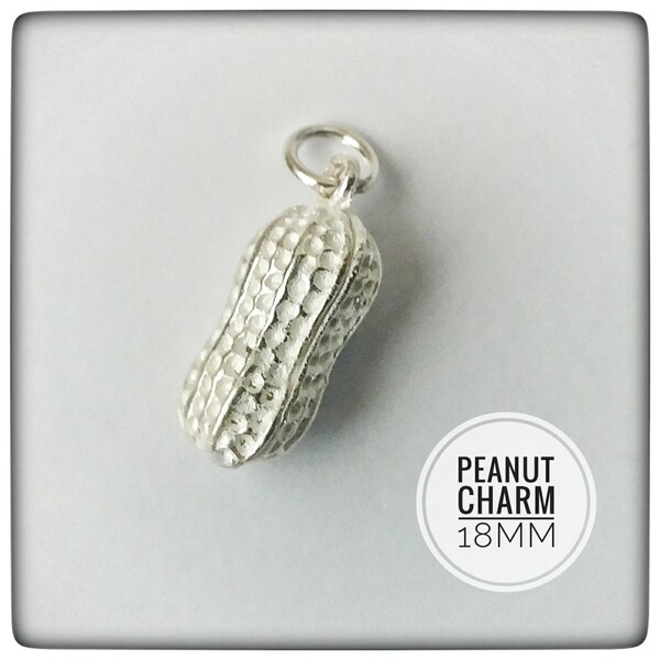 Charme d’arachide en argent sterling 18mm - Charme d’argent - Charme d’arachide d’argent - Charme d’argent sterling