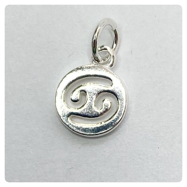 Sterling zilveren Zodiac kanker charme 10 mm - zilveren charme - zilveren kanker charme - Sterling zilveren Zodiac charme