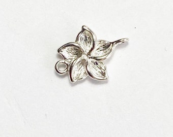 Sterling Silver Frangipani Flower Connector 11mm