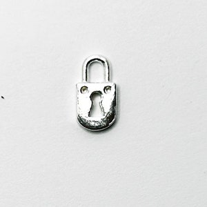 11mm Sterling Silver Padlock Charm - Silver Padlock Charm - Padlock Pendant - 925 Padlock Charm