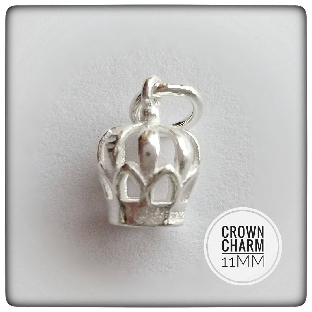 Sterling Silver Crown Charm 11mm Silver Charm Silver Crown Charm