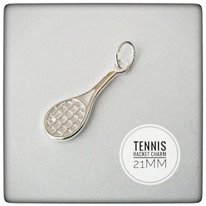 Sterling Silver Tennis Racket Charm 21mm