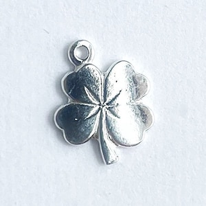 Sterling Silver Clover Charm 10mm - Silver Charm - Silver Clover Charm - Sterling Silver Charm - 925 Clover Charm - Silver Clover Pendant