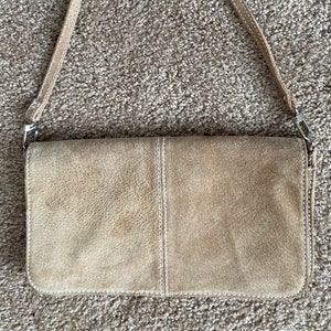 Wilson’s Leather Beige Suede Wristlet Clutch Organizer