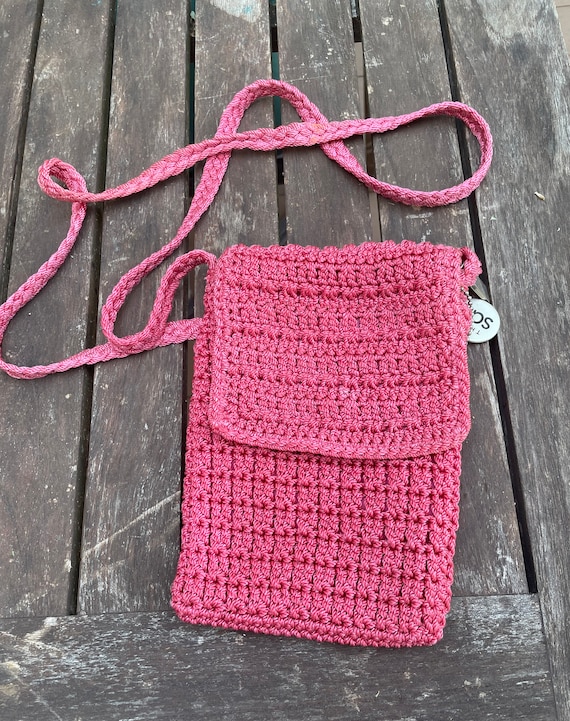 4006A Crochet Straw Crossbody Purse