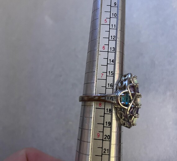 Opal Blue topaz amethyst statement ring - image 10