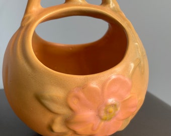 Jarrón de cerámica Weller vintage de mediados de siglo con forma de rama Jardinere