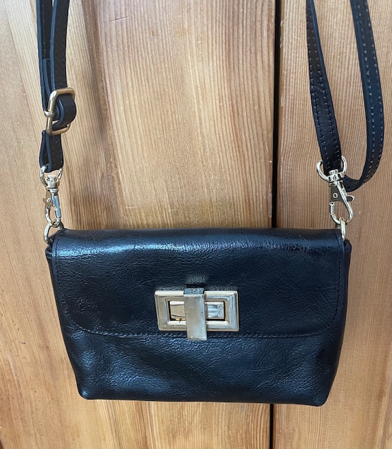 Rowallan black leather bag sale