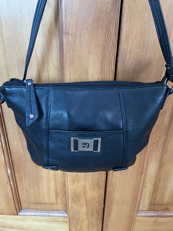 Stone Mountain Small Black Leather Shoulder Bag 