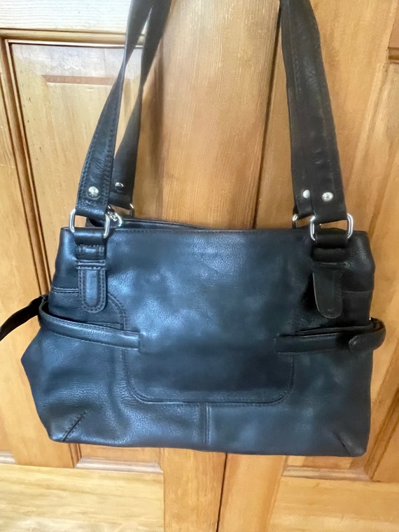 Aigner Black Leather Satchel Shoulder handbag - image 2