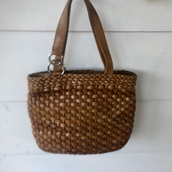MIMMA Brown Textured Italian Woven Leather Should… - image 2