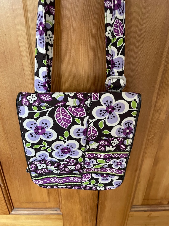 Vera Bradley Purple Petals Small Organizer Crossbo