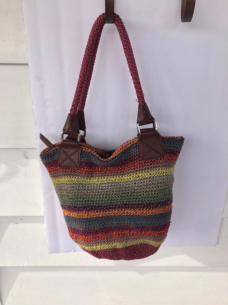 Handbag The Sak Multi-Colored Crochet Bucket Bag | Etsy