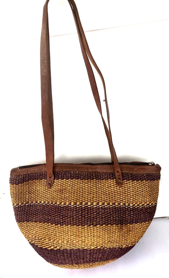 African Sisal Kiondoo Woven Market Basket - image 3