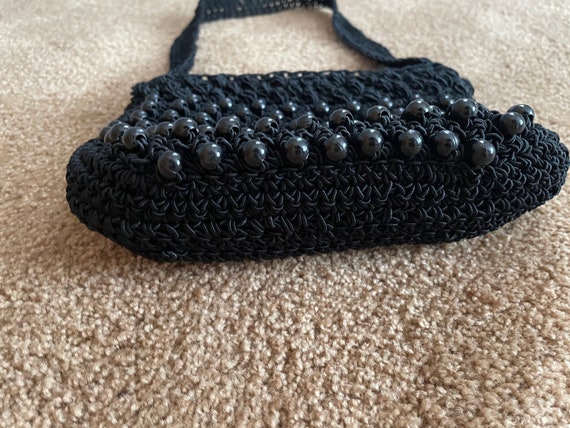 Vintage Bobbie Jerome Italy Black Crochet Beaded … - image 7