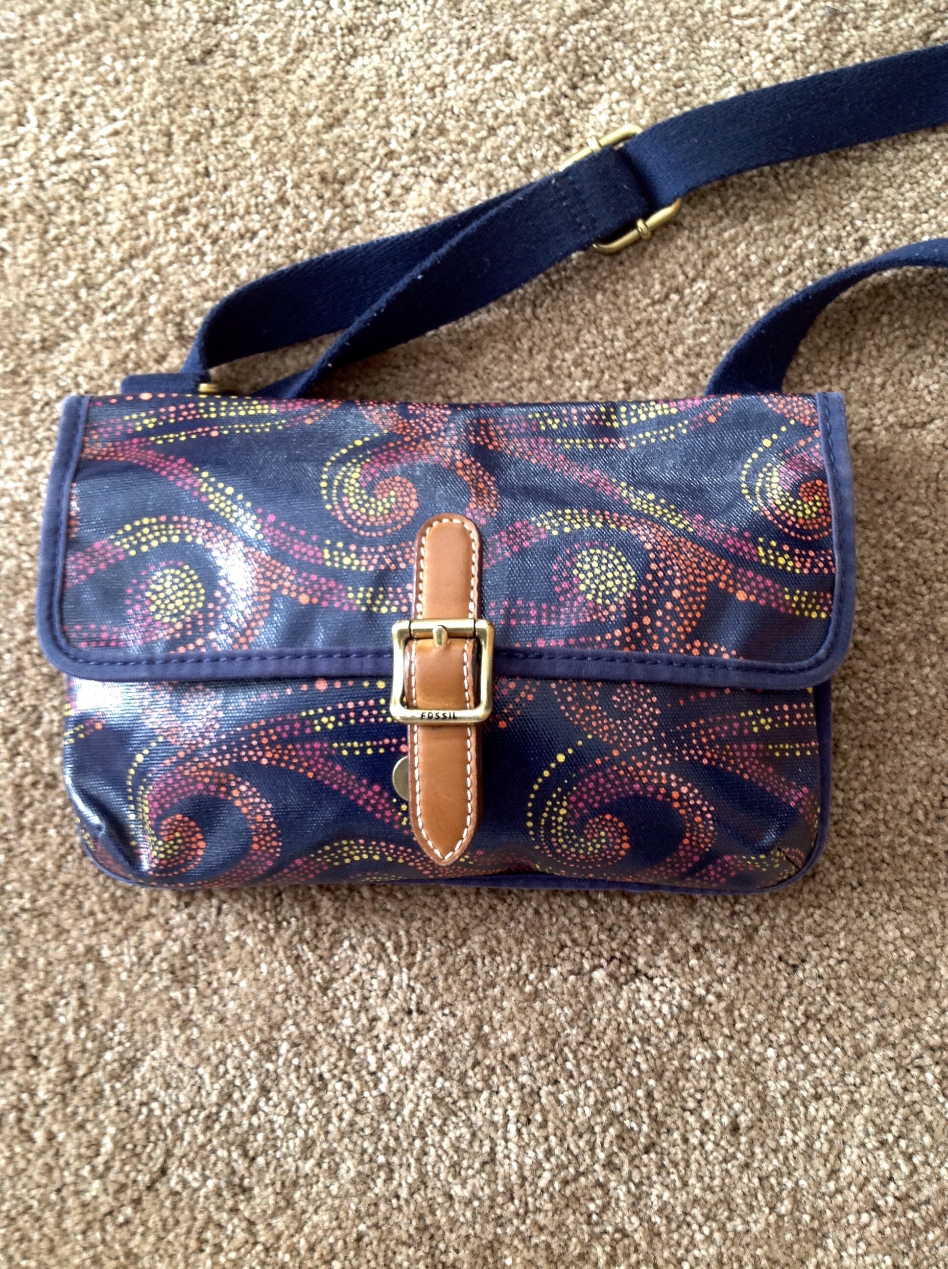 Print Coated Canvas Crossbody Bag 