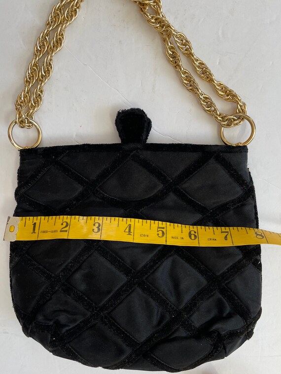 Vintage Magid Black Fabric Evening Crossbody Bag - image 3