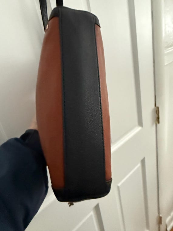 Fossil two tone color block black brown leather c… - image 8