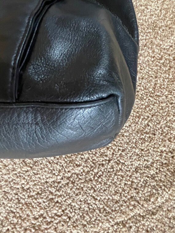 Perlina Black Leather Tote Bag Handbag Shoulder - image 6