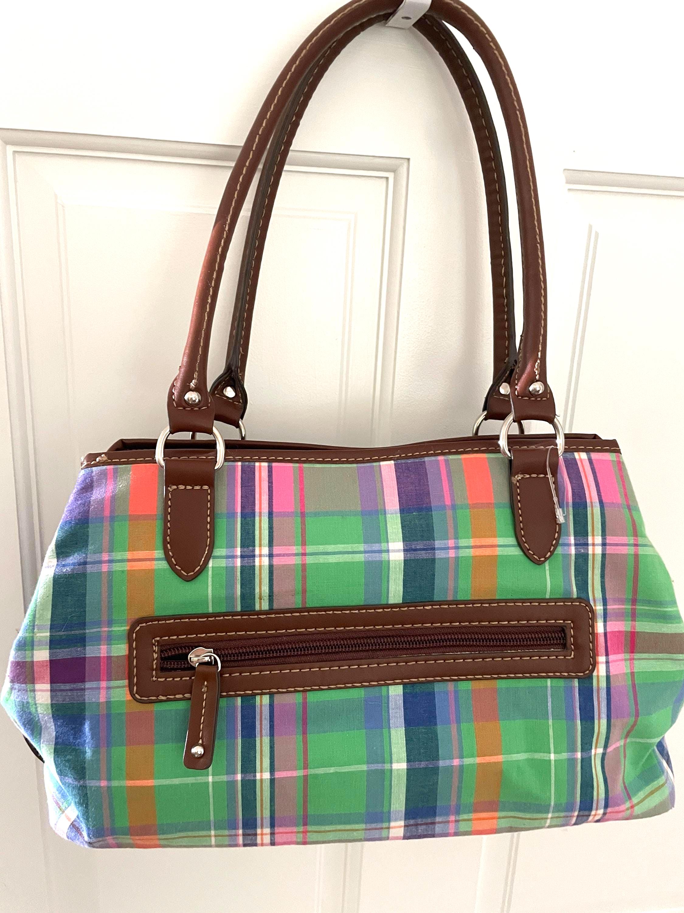 Chaps Multicolor Bright Colored Plaid Shoulder Bag Purse - Etsy