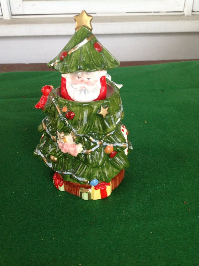 Christmas Santa Holiday Lantern Candle Holder Table Decor All Metal Shackman