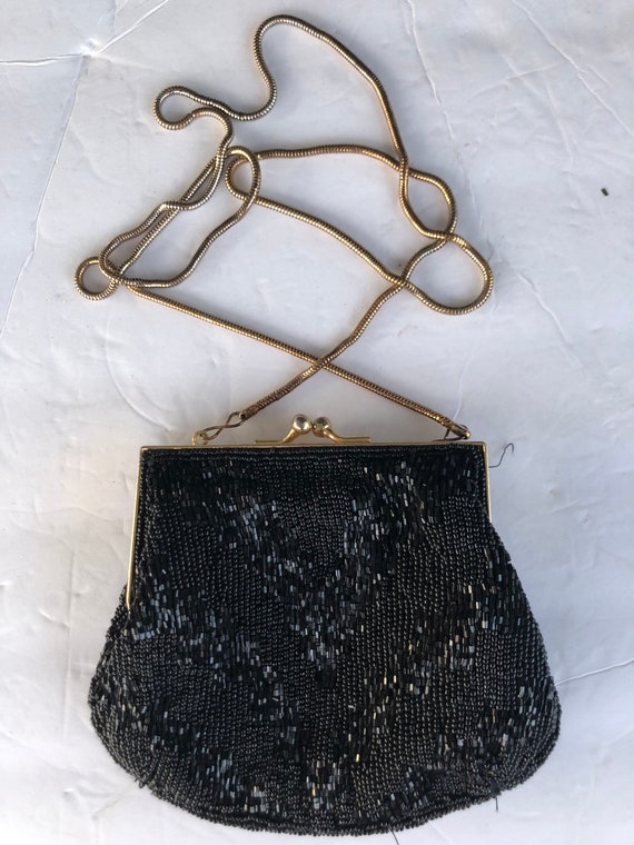 Vintage Carla Marchi Black Evening Crossbody Bag