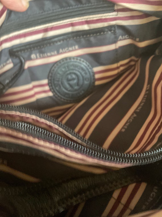 Aigner Black Leather Satchel Shoulder handbag - image 9