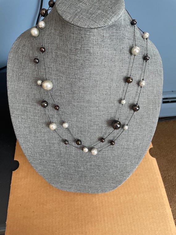 Vintage Multi-color multi-size Pearl Necklace